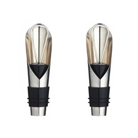 Weinausgießer mit Verschluss aus Edelstahl, mSure 2-in-1-Edelstahl Wein Ausgießer und Stopper, 2 Stück