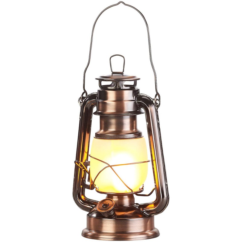 Lunartec Storm Lamp: LED Storm Lantern with Flame Effect 25