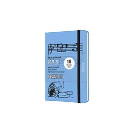 Moleskine Limited Edition Peanuts 18 Month 2021-2022 Weekly Planner, Hard Cover, Pocket (3.5" x 5.5"), Blue