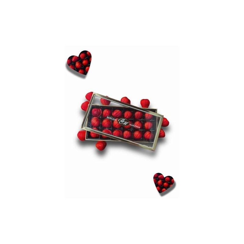 Bergen marzipan 18 piece Gift Box Strawberry Shape Marzipan