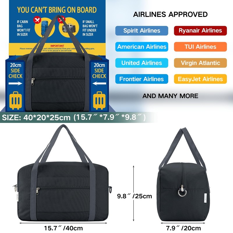 VAVOBIS for Ryanair Cabin Bags 40x20x25 Underseat Travel Bag Small