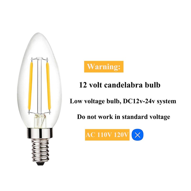 Beonllay 12 Volt LED Candelabra Bulbs E12 Base Light Bulb