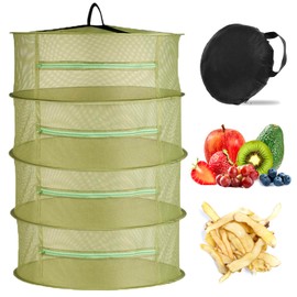 Drying Net Mesh Herb Dryer for Herbs, 4-Layer Herb Drying Foldable Herb Net Drying Nets for Drying with Zips, Drying Net for Plant, Fish, Meat, Herbs, Fruits