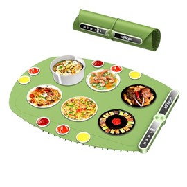 HVMKSR Electric Warming Mat for Food – Extra Large Silicone Food Heating Pad with 9 Temp Levels, 6H Timer, Child Lock | Food Warming Mat for Countertop, Buffet, Parties, Kitchen Use (green)