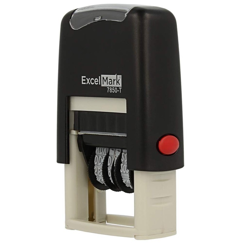 ExcelMark Scanned Date Stamp - Compact Size (Black Ink)