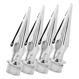 Kisangel 4pcs Flagpole Head Plastic Flag Topper Flagpole DIY Decoration Flag Pole DIY Decoration Outdoor Flagpole Accessories Last Flagpole Conference Flagpole Topper Silver