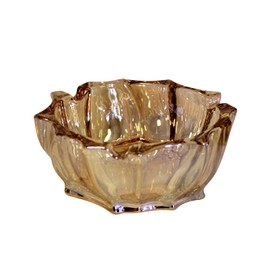 Large Deep Crystal Glass Ashtray 5.75" Round Cut Fancy Design Gift Boxed