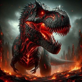 Generic 5D DIY Diamond Art Painting Volcanic Dinosaur 16x16 inches for Adults, Full Round Drill Rhinestone Embroidery for Wall Decoration, SUKIMI006