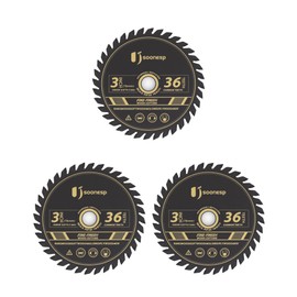 USOONESP 3 Inch 36T Carbide Circular Saw Blades, 3/8-inch Arbor, Cutting Off Tool Plastic Wood. Compatible with Bosch, Ridgid, Ryobi, Milwaukee, DeWalt, Worx (3-Pack)