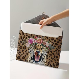 Tiger Pattern Laptop Bag, Soft Laptop Storage Bag, Portable Tablet Storage Bag, Laptop Cover Case for Women & Men