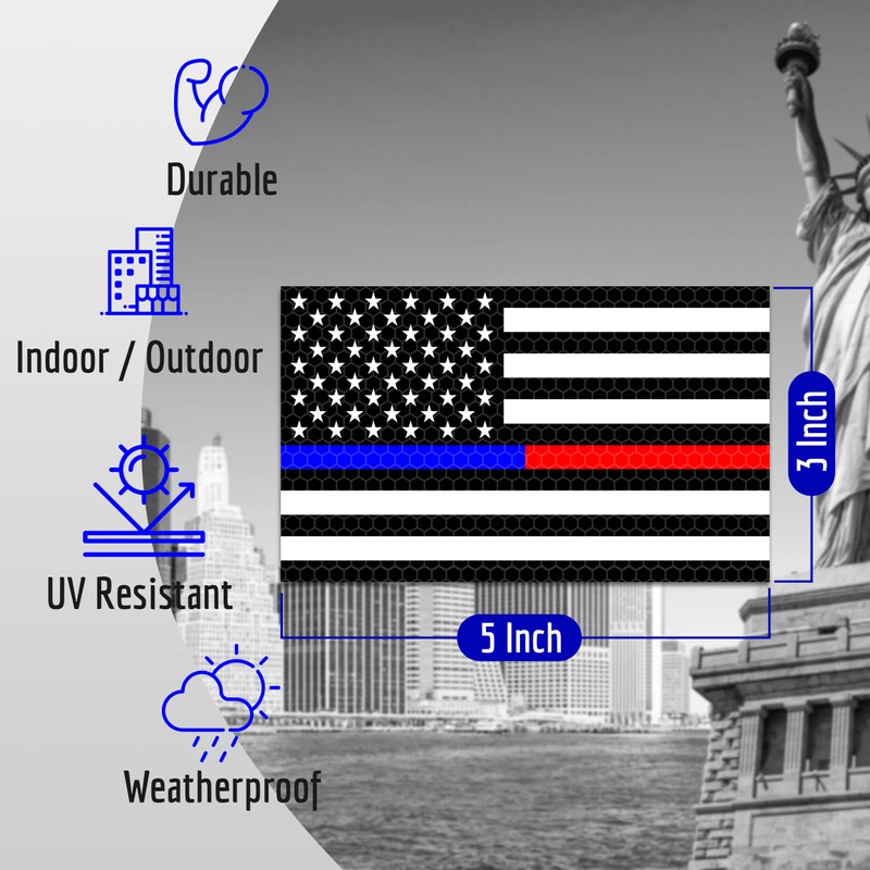 2PC Reflective Red and Blue Line Magnet for Car Truck