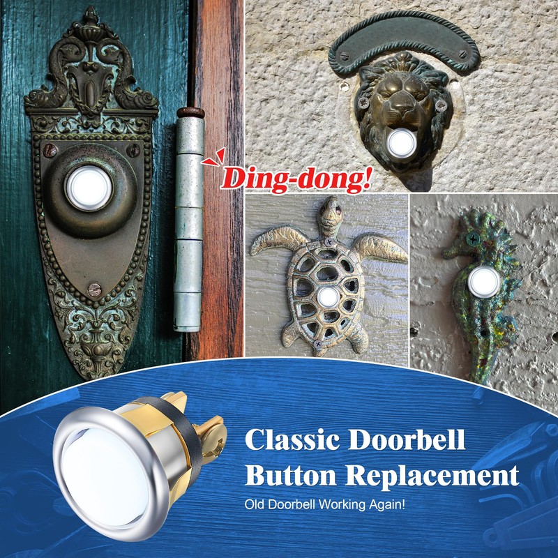 Dreyoo 2 Pack Lighted Doorbell Button Replacement, Easy to Install