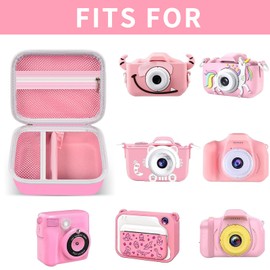 PAIYULE Case for Uleway Children's Camera, Digital Camera Print Instant Camera for MINIBEAR/GlobalCrown/Gofunly/USHINING Digital Print Camera and Memory Card, lightpink, Kids Backpack