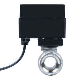 Motorized Ball Valve- 3/4" Stainless Steel Ball Valve with Standard Port, 9-36V AC/DC, 2 Wire Auto Return Setup, Normally Open (N/O) by U.S. Solid