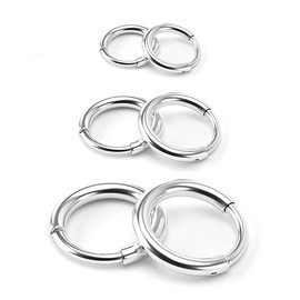 Surgical Stainless Steel Hoop Earrings - Endless Small Hoop Earrings Set for Men Women, Hypoallergenic Tragus Earrings(8/10/12mm)