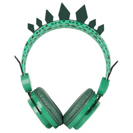 COHEALI Rhinestone Dinosaur Headphones with Mic Wired Headset for School Compatible with Tablet Laptop Smartphone Adorable Green Dino Design