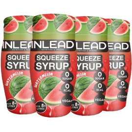 INLEAD - Squeeze Syrup | Calorie Free Taste Kick for Water with Intense Fruit Variety | No Sugar & No Calories | for up to 8 Litres - 4 x 65 ml (Watermelon)