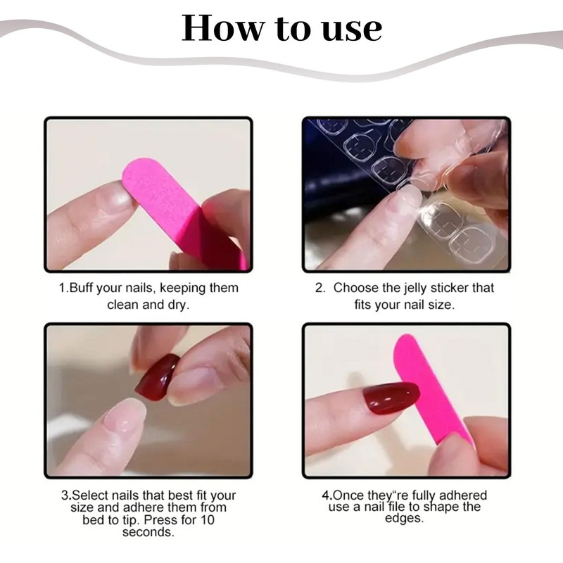 LunarCharm 24 Piece Press On Nails Long Artificial Nails Glossy