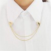 LKXHarleya Gold Stud Double Chain Brooch Pin,Shirts Neck Collar Tips