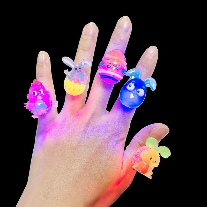 Cherislpy 24 Pack Prefilled Easter Eggs with 3D Finger Lights