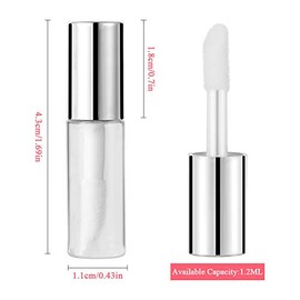 Kit de tubos de brillo de labios, paquete de 45 tubos de brillo de labios vacíos de 1,2 ml, mini bálsamo, contenedores reutilizables para muestras de lápiz labial, viajes, maquillaje, rojo,