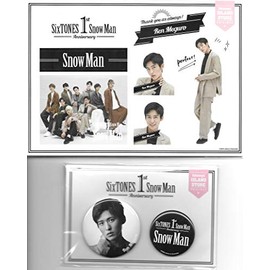 Meguro Lotus SnowMan 1st Anniversary Sticker Tin Badge Set