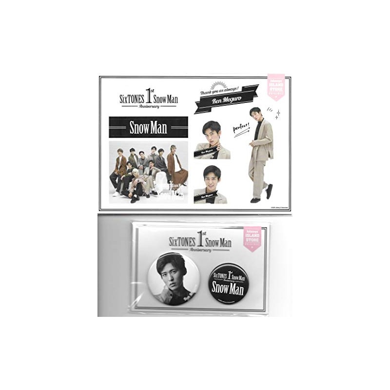 Meguro Lotus SnowMan 1st Anniversary Sticker Tin Badge Set