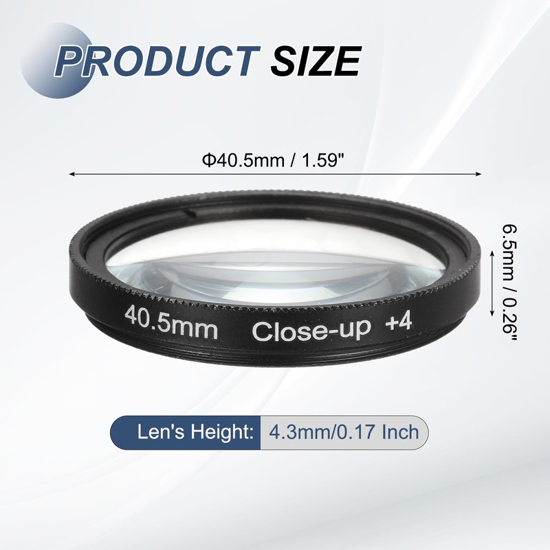 PATIKIL 40.5mm Close-up Filter Macro Lens Filter +4 Diopter Magnification