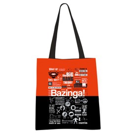 Big Bang Theory Tote Bag Big Bang TV Show Gift Leonard And Sheldon Fans Inspired Gift (Bazinga tote CA)
