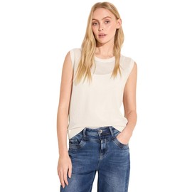 Street One Women's Mesh Sweater Vest, Lucid White