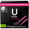 U by Kotex Click Compact Tampons, Super Absorbency, Unscented, 45
