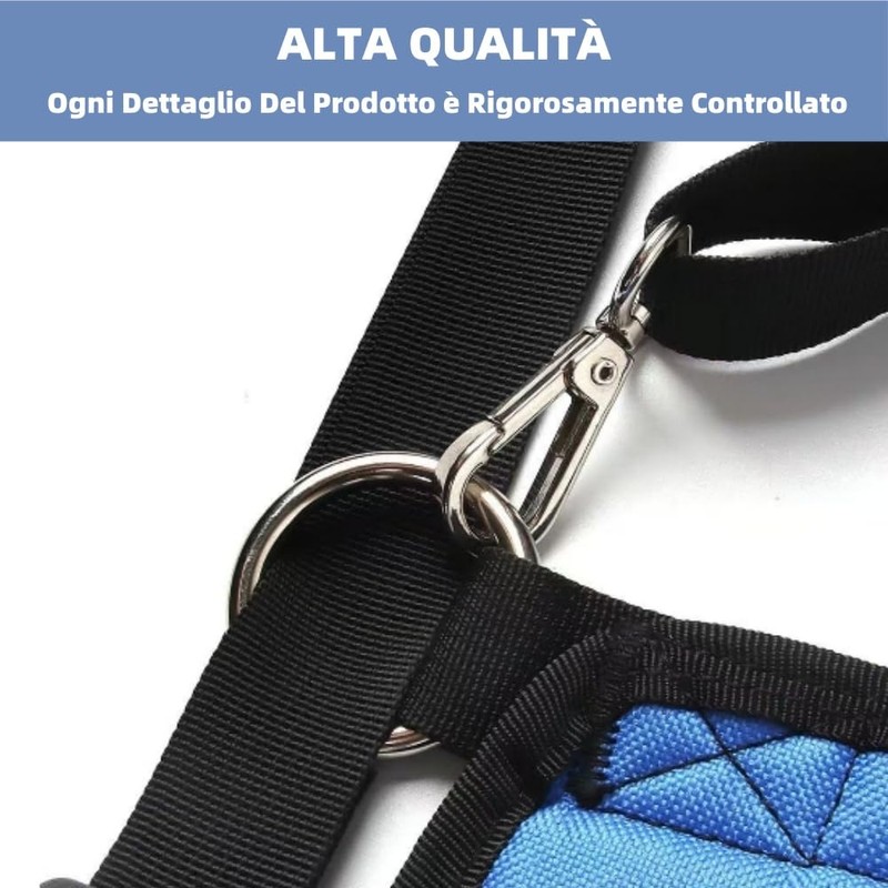 CUEMOON Dog Carrier Strap, Blue Emergency Backpack Support for Rehabilitation
