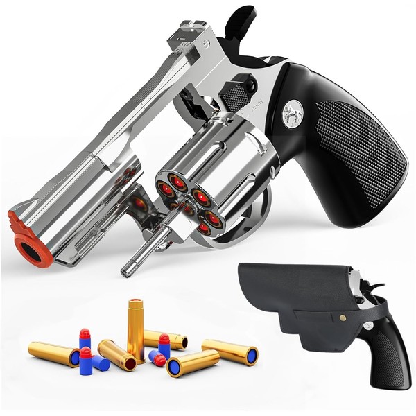 Revolver Toy Gun with Holster Silver - Soft Bullet Western