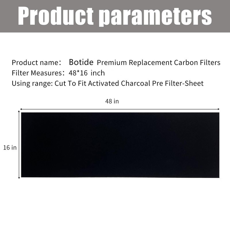 48 x 16 Inch Cut-to-Fit Activated Carbon Fabric Filter Sheet