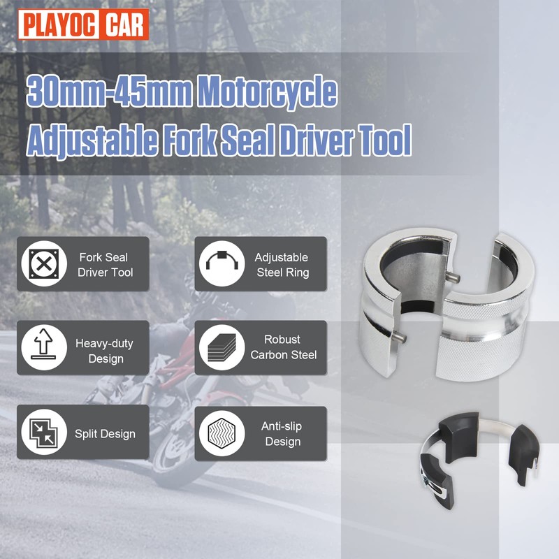 PLAYOCCAR Fork Seal Driver 30MM-45MM, Motorcycle Adjustable Install Tool