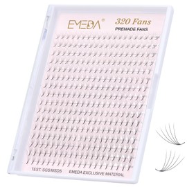 EMEDA 320 Fans Premade Lash Fans Pointy Thin Base XL Boxes Premade Fans Eyelash Extensions Stable D Curl Lash Extension Premade Fans Pre Fanned Volume Lash Extensions (5D-0.07-C-8-15mm)