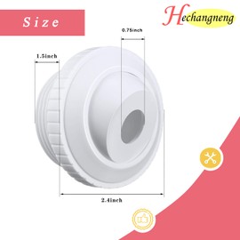 Hechangneng SP1419D Pool Spa Directional Flow Hydrostream Return Jet Fitting with Adjustable 3/4" Opening Rotating Eyeball with 1-1/2" Mip Thread for Hayward (2 Pack)