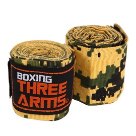 THREE ARMS Boxing Bandage Gloves for Kids, Set of 2, 106.9 inches (270 cm), Army Camo, Telescopic Type