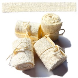 4 Pack 17.7in Natural Exfoliating Face Pad Loofah Sponge Facial Brush - Cut Out The Size You Want - Makeup Remover - Shower Scrubber - Remove Dead Skin - Renewable Resource