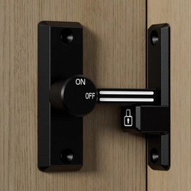 Sliding Door Latch Lock C3 (Black) Latch Hook 10ea