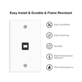 RUIPRO 1-Port Keystone Wall Plate - 2 Pack Flush Mount Bezel with 8K HDMI Keystone Coupler (1-Port, Pack of 2)