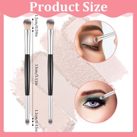 2pcs Eyeshadow Brush Smudge Brush 2 in 1 Eyeshadow Double Ended Brushes Eye Makeup Brushes Blending Small Soft Firm Pointed Foundation Applicator for Concealer Eyebrows Eyeliner