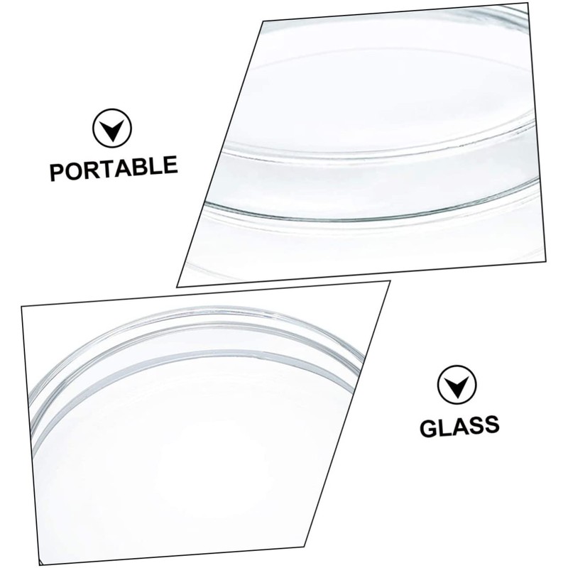 Gatuida 10pcs of Glass Petri Dishes Divided Sections High Borosilicate