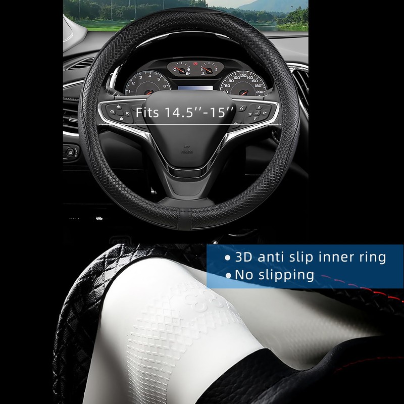 CACAWIZ Car Steering Wheel Cover for GMC for Sierra Acadia