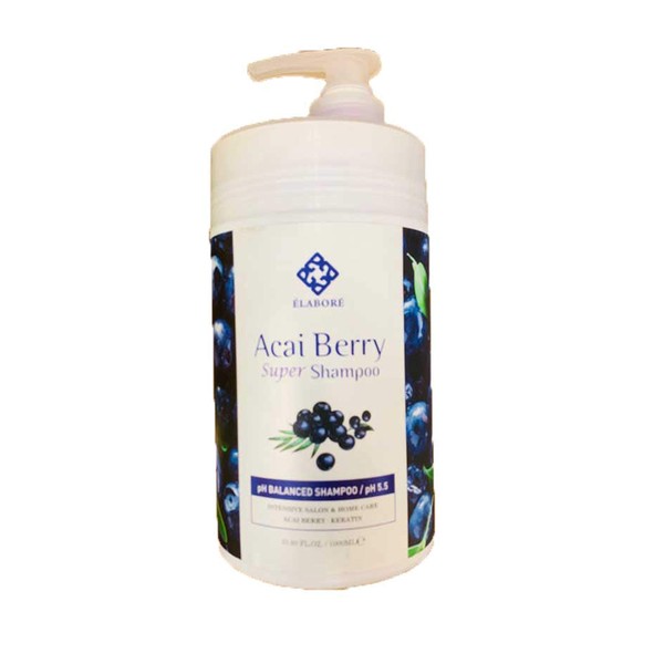 Elabore Acai Berry Super Hair Shampoo - Sulfate Free 33.80fl.oz/ 1000ml
