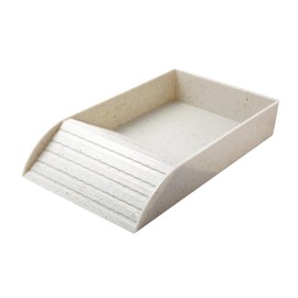 Tortoise Food Water Dish with Ramp: Reptile Feeding Dish and Basking Platform for Tortoise Habitat Accessories(Large White Dish)