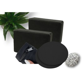 MUNE Lifestyle Set of 2 Yoga Blocks  & 2 Pack Yoga Knee Pads Plus BONUS Zipper Wrist Wallet