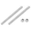 sourcing map 3/8"-16 Fully All Threaded Rod, 2 Pcs 304