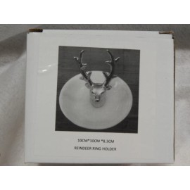 Berry Jewelry NEW With Tags Berry Jewelry Gold/White Reindeer Ring Holder Plate 28998