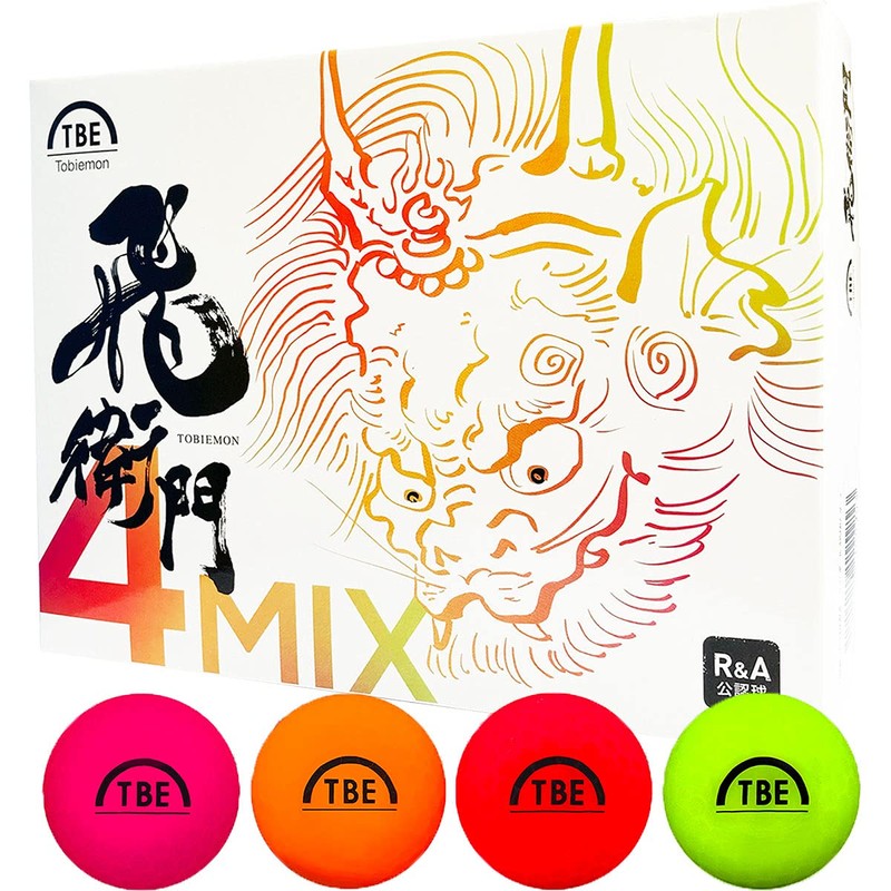 TOBIEMON Golf Balls, Fluorescent Matte Color, R&A Certified Ball, 4
